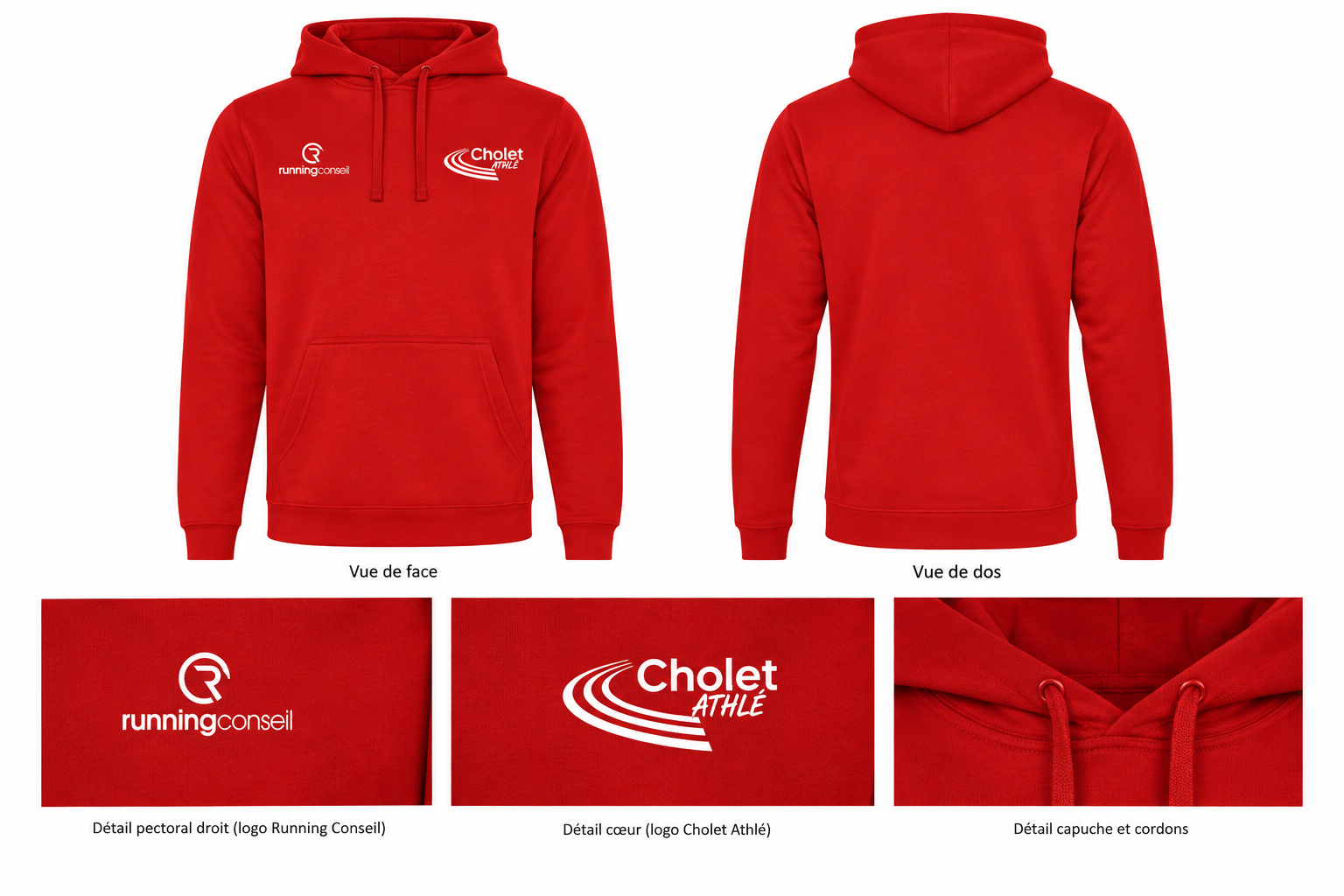 Sweat capuche Rouge