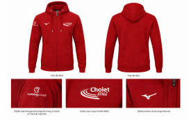 Sweat intégral zip Mizuno Rouge